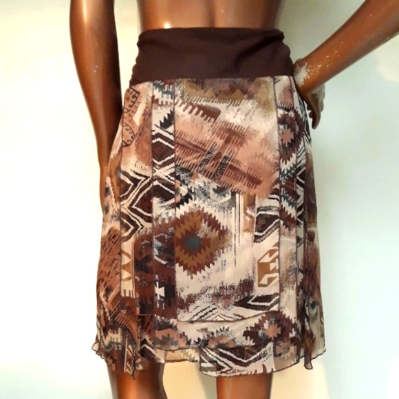I.C.E. Unique Tribal Panel Design Skirt Size 6 - Picture 3 of 4